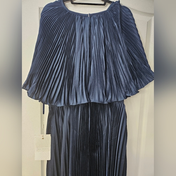 Mac Duggal PLEATED CAPLET T-LENGTH DRESS 49638, Size  18 Navy NWT - Picture 8 of 16